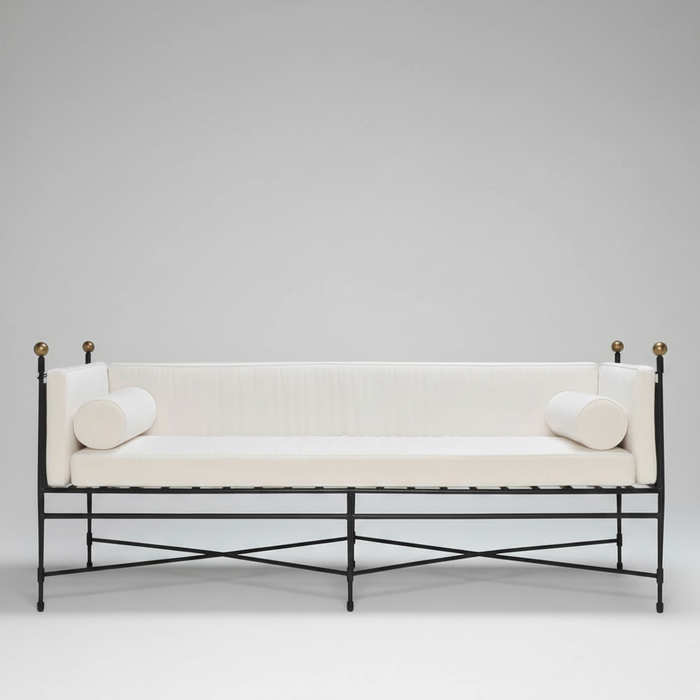Crossbar Sofa — Metal Frame Bench, made to order by Peacock Life