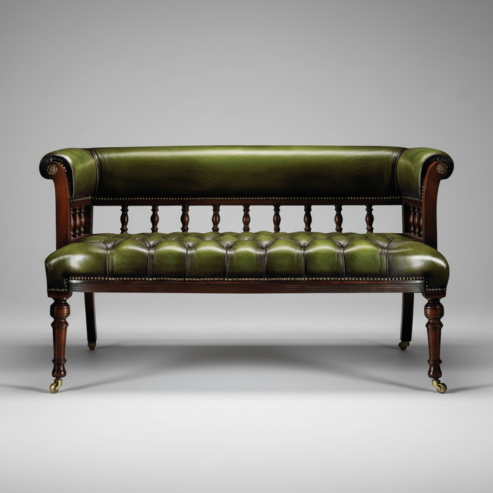 Verdant Library Bench — Tufted Settee, made to order by Peacock Life