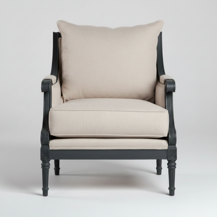 Scrolled Accent Chair – Sculpted Wood Chair
