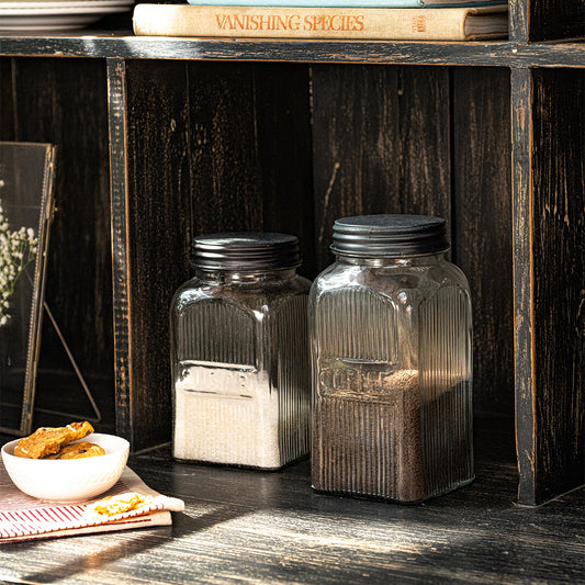 Fluted Glass Sugar Jar