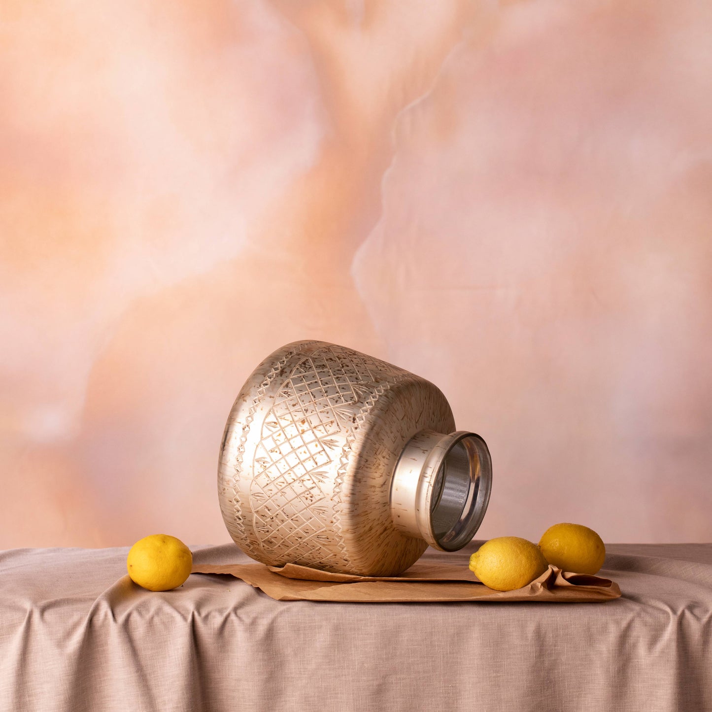 Pewter Finish Kalash Vase
