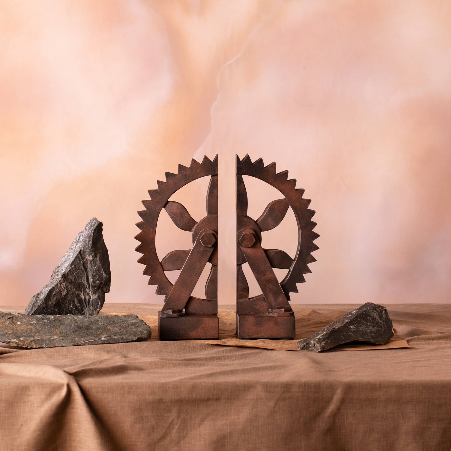 Gear Industrial Bookends