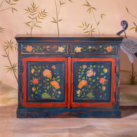 Floral Painted Mini Sideboard