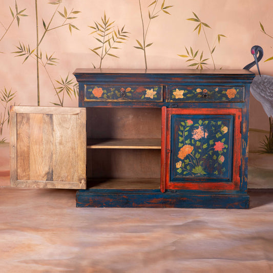 Floral Painted Mini Sideboard