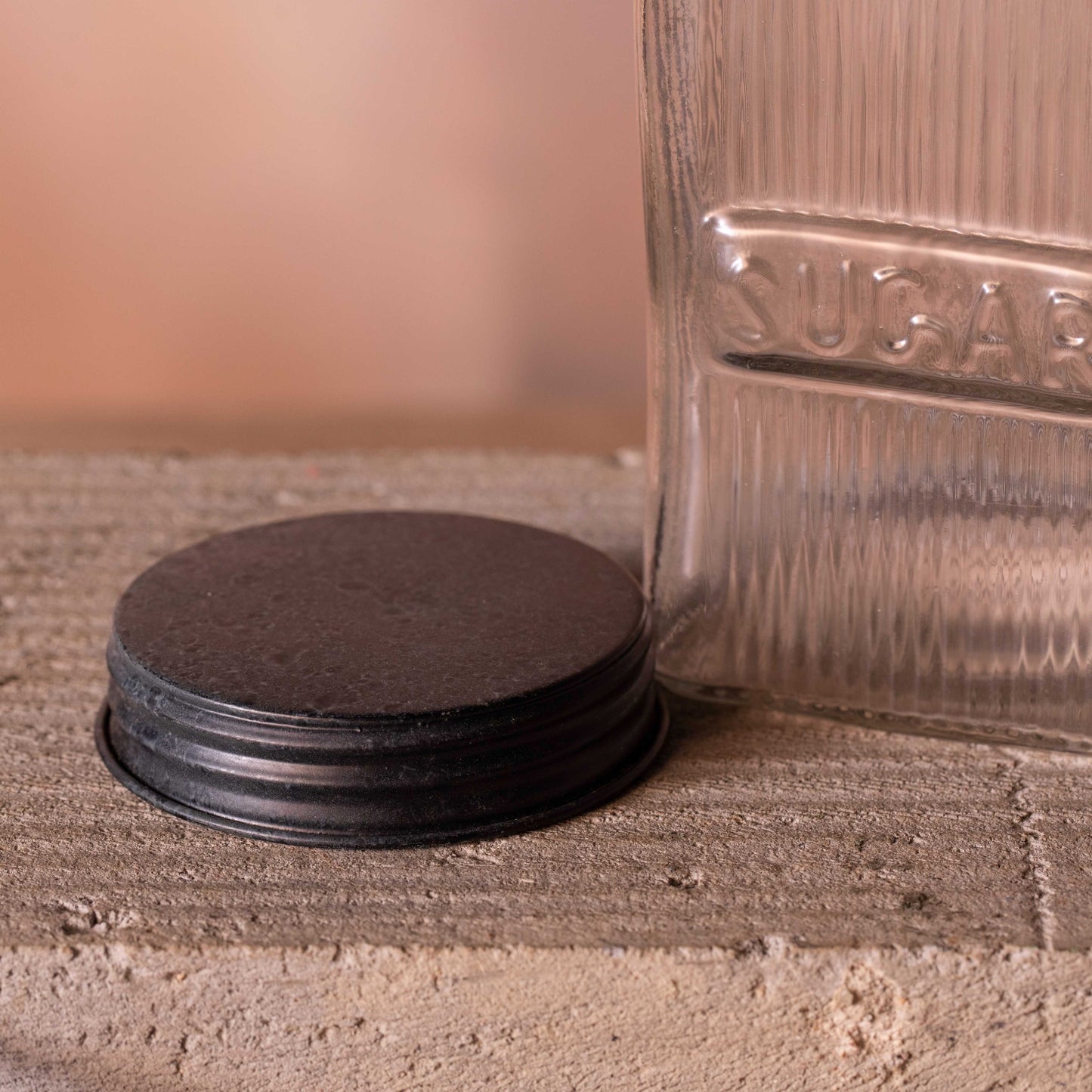 Fluted Glass Sugar Jar