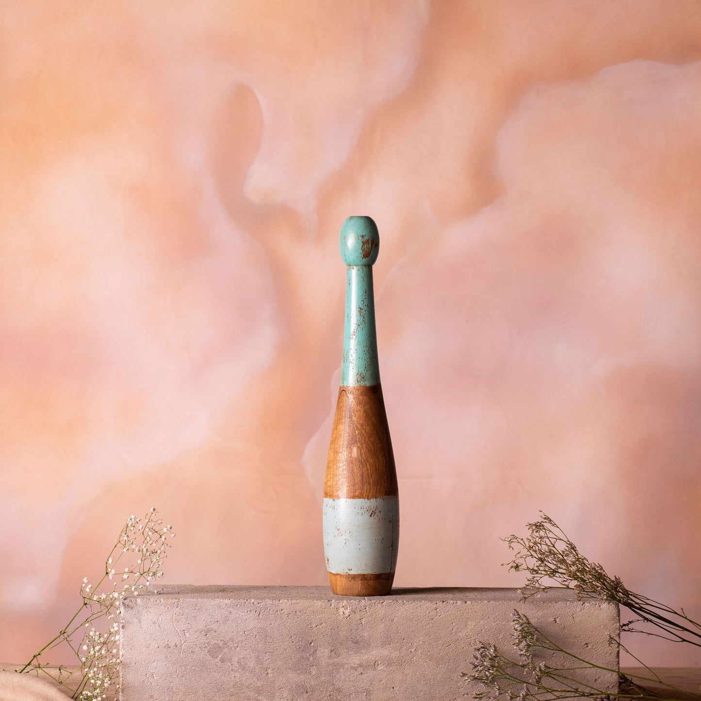 Vintage Wooden Bowling Pin Slim