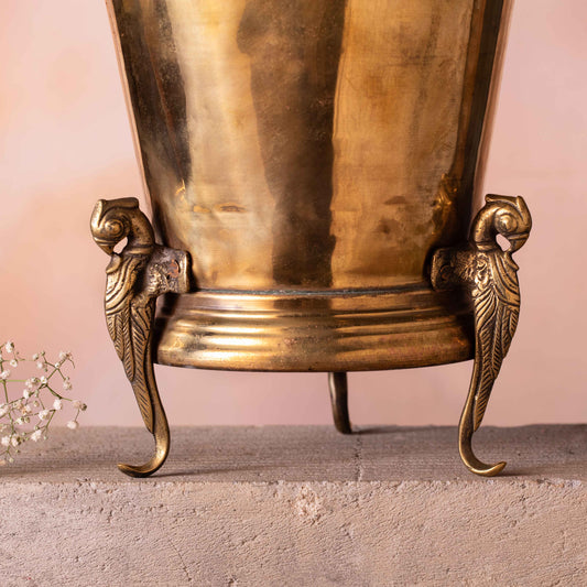 Vintage Brass Bucket Planter
