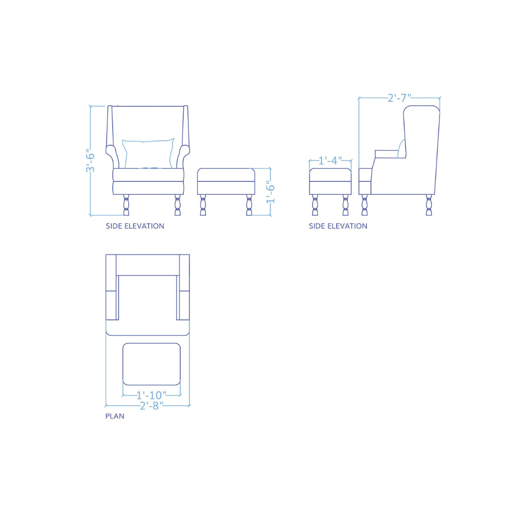 Bessie Chair with Stool