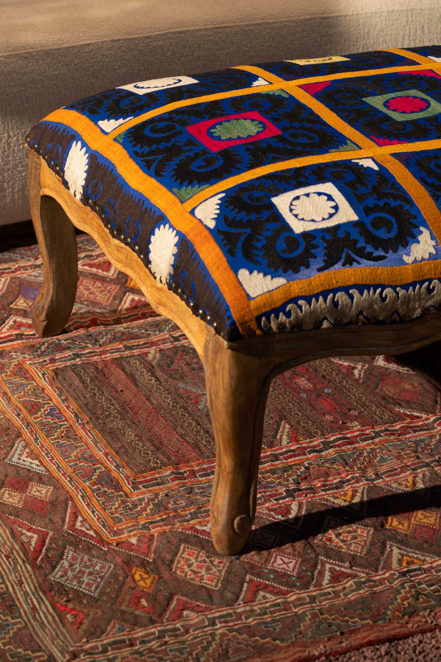 Suzani Ottoman - Blue