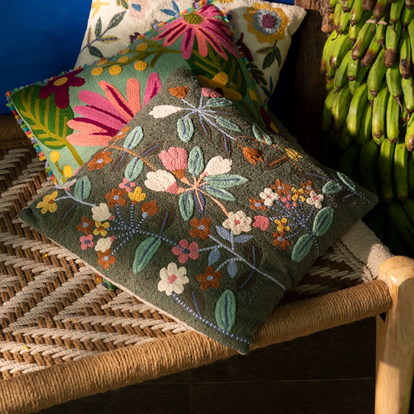 Blossom Cushion Cover (Grey)