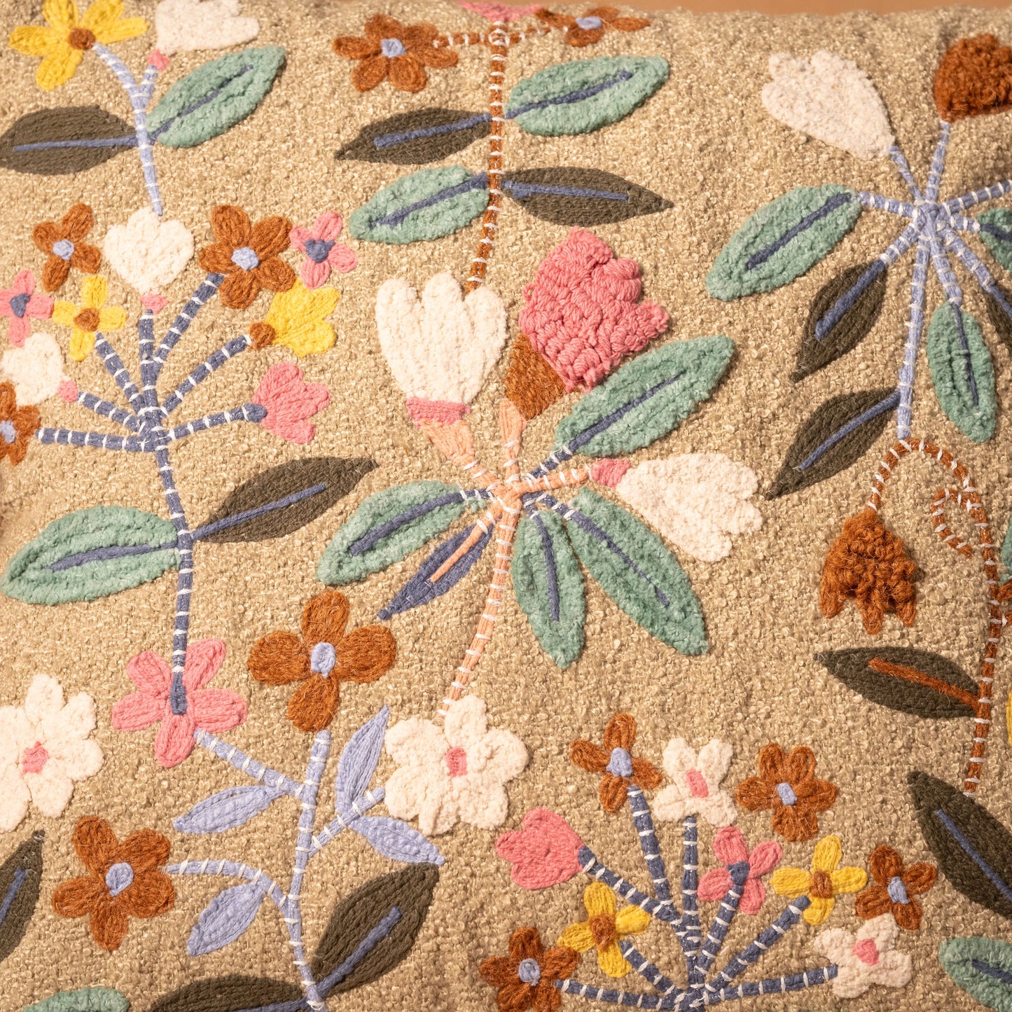 Blossom Cushion Cover (Beige)