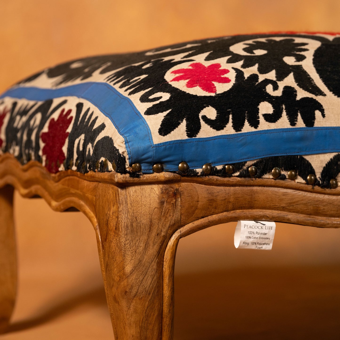 Suzani Ottoman- Red & Blue