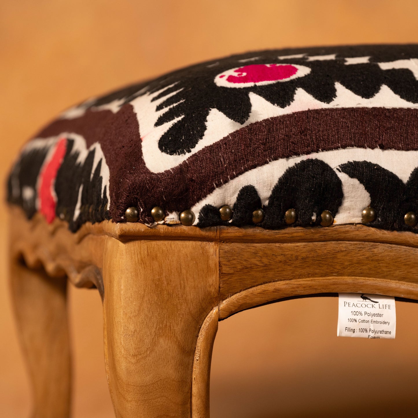 Suzani Ottoman - Black