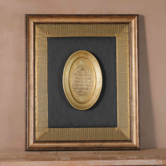 Calligraphy Plate Wall Decor/Brass