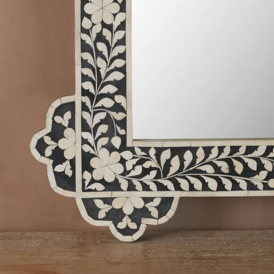 Floral Bone Inlay Mirror