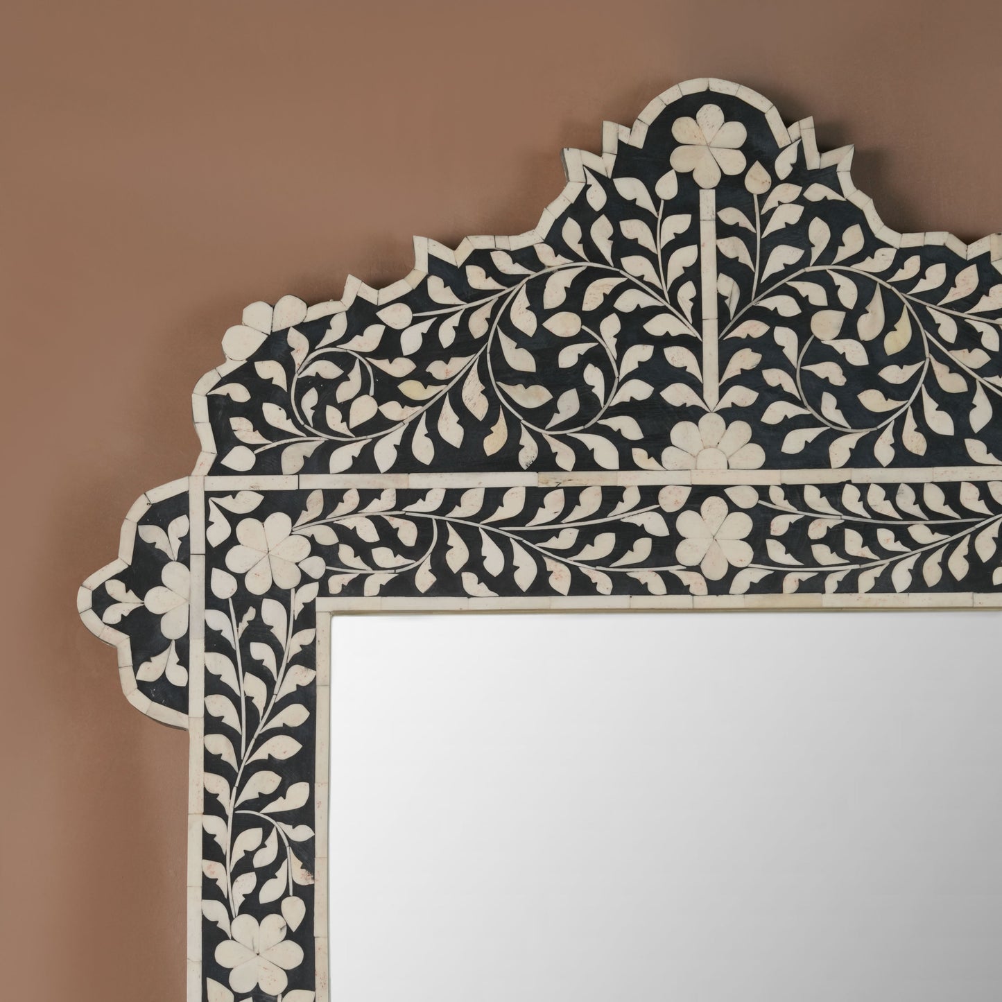 Floral Bone Inlay Mirror