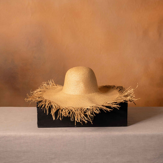 Fringed Rattan Hat