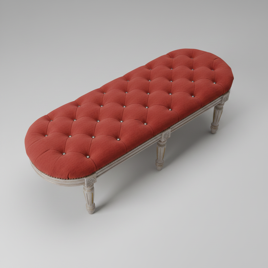 Elegant Vintage Style Tufted Bench