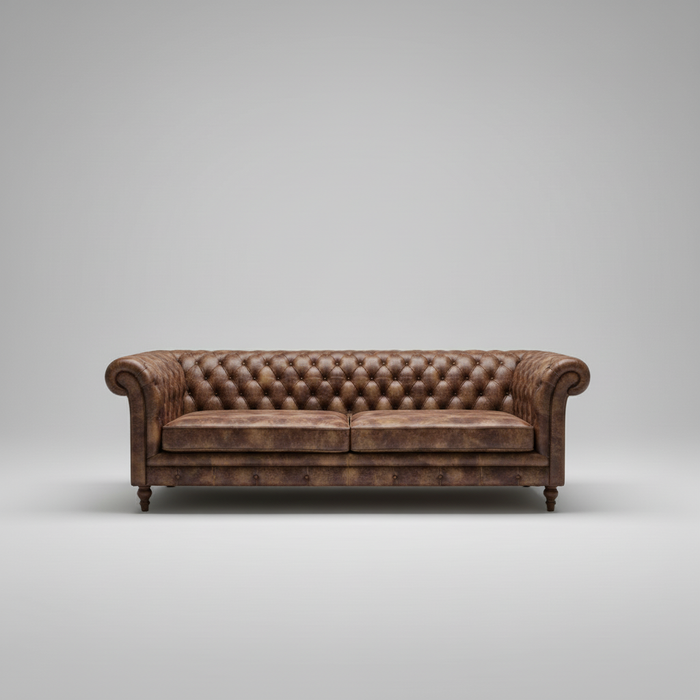 Atlas Leather Sofa — Chesterfield Tufted, made to order by Peacock Life