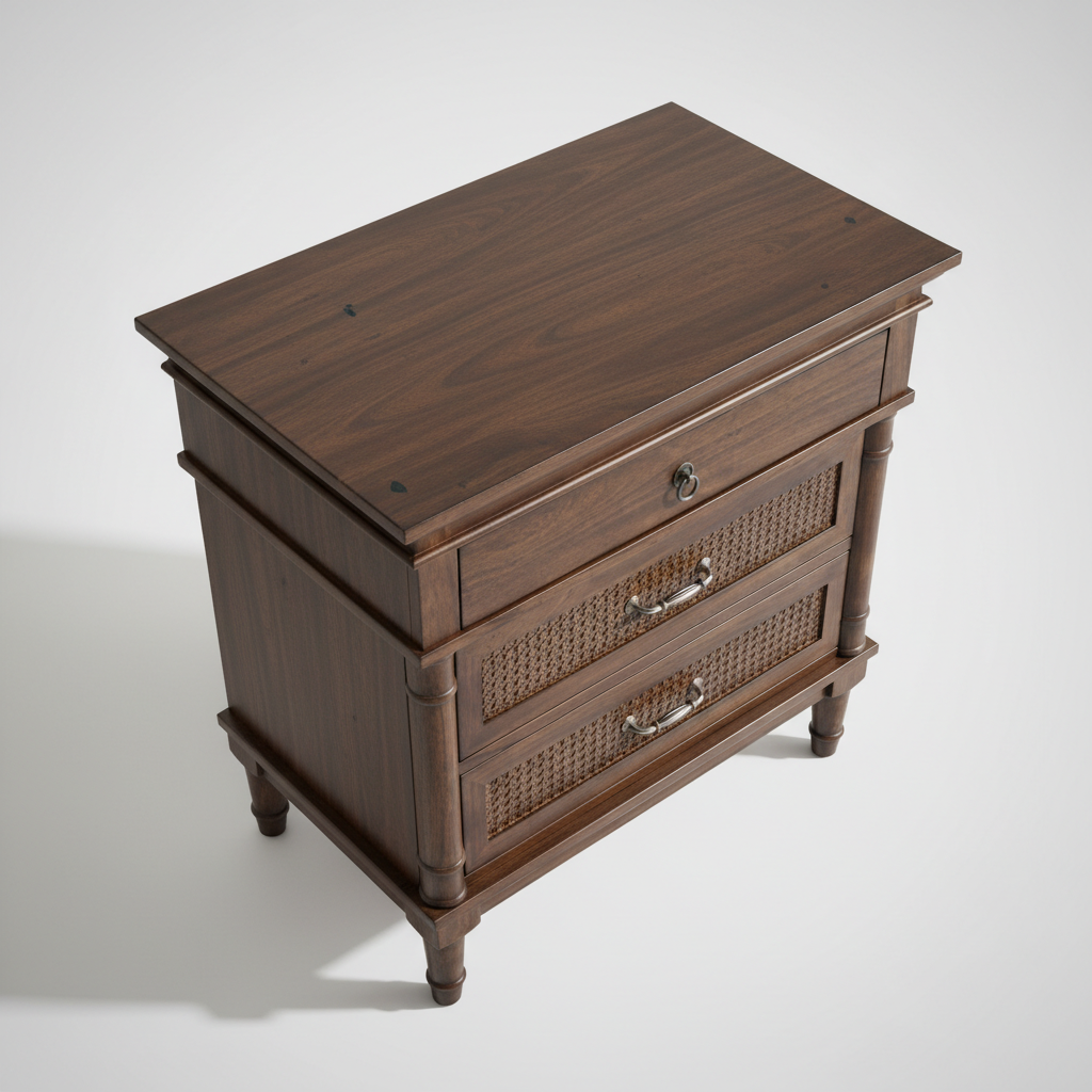 Heritage Cane Bedside Table