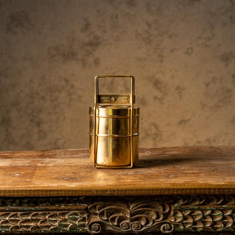 Brass Tiffin Box - Peacock Life by Shabnam Gupta