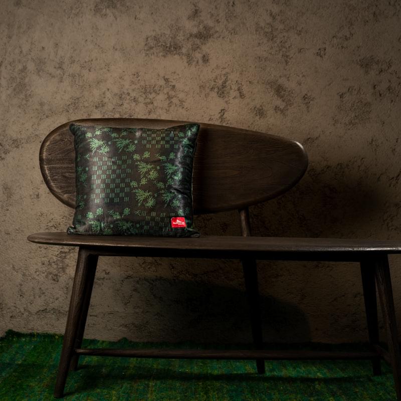 Abeer Ajrakh Cushion Cover - Peacock Life by Shabnam Gupta