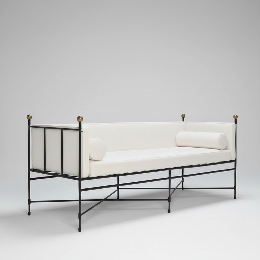Crossbar Sofa — Metal Frame Bench, made to order by Peacock Life — view 2