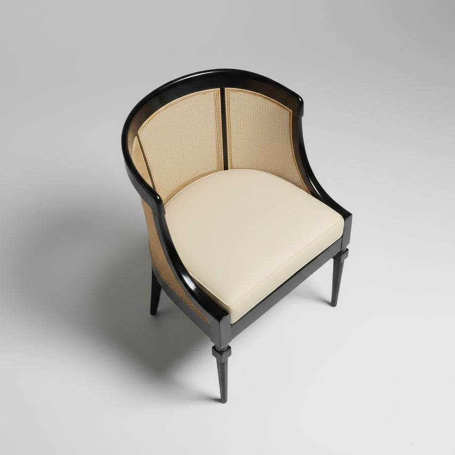 Cane Accent Chair – styled in a room setting