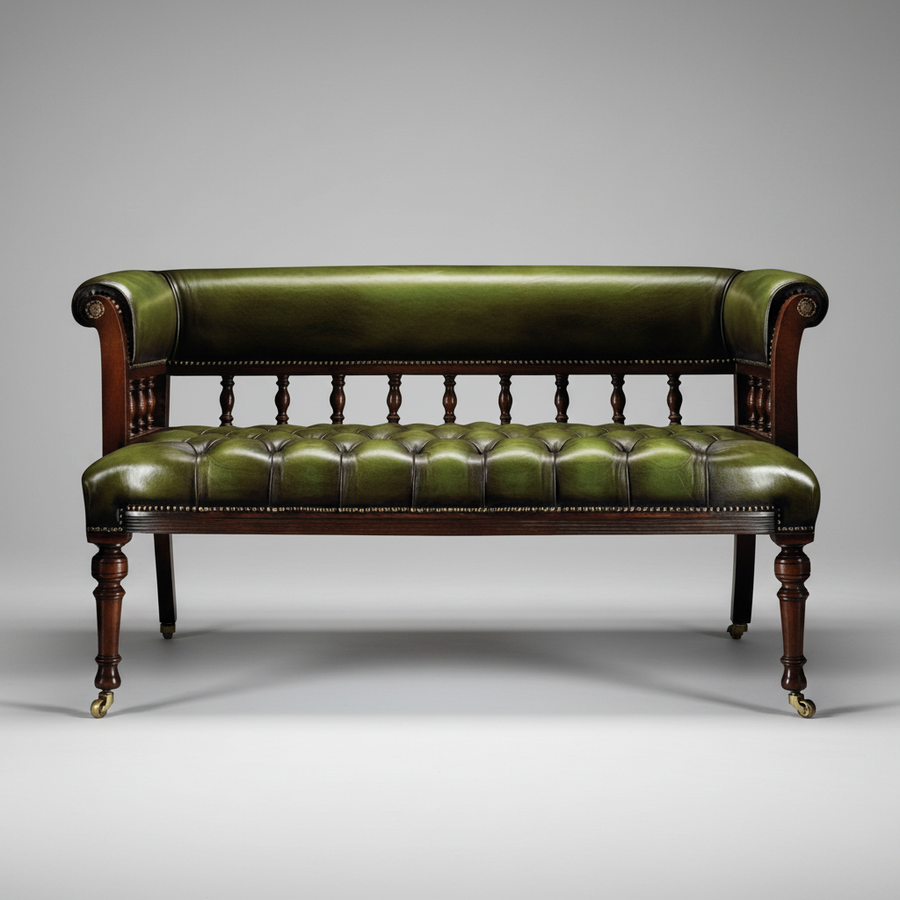 Verdant Library Bench — Tufted Settee, made to order by Peacock Life