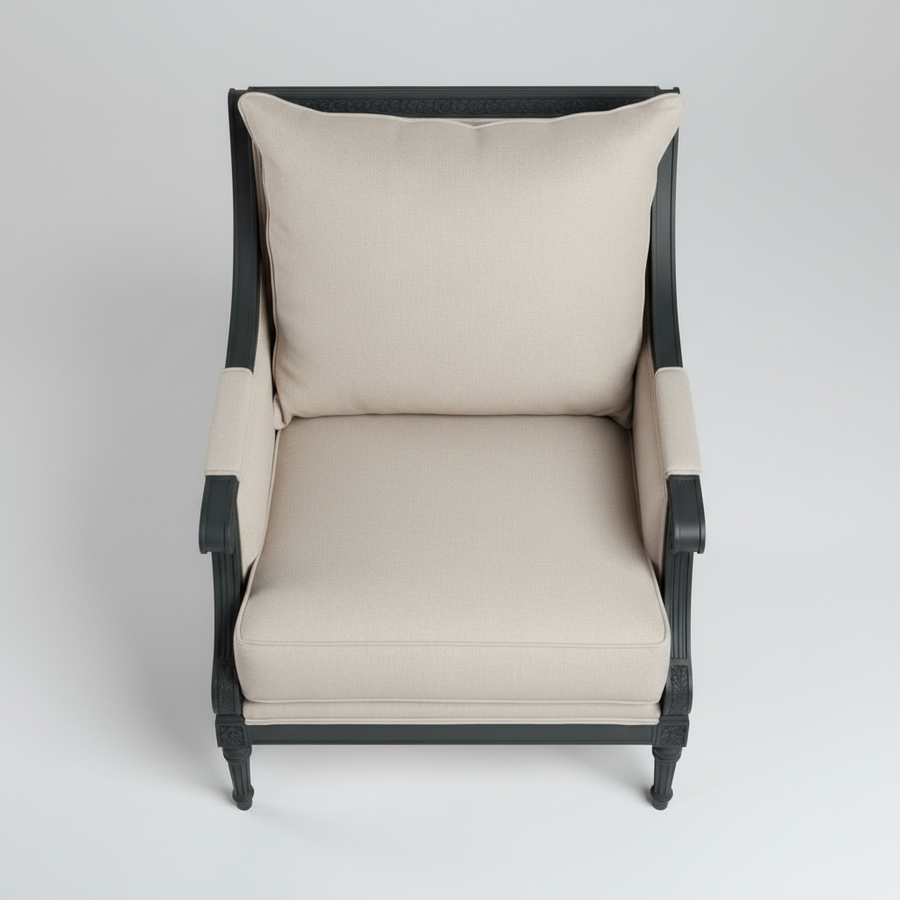 Scrolled Accent Chair – side profile