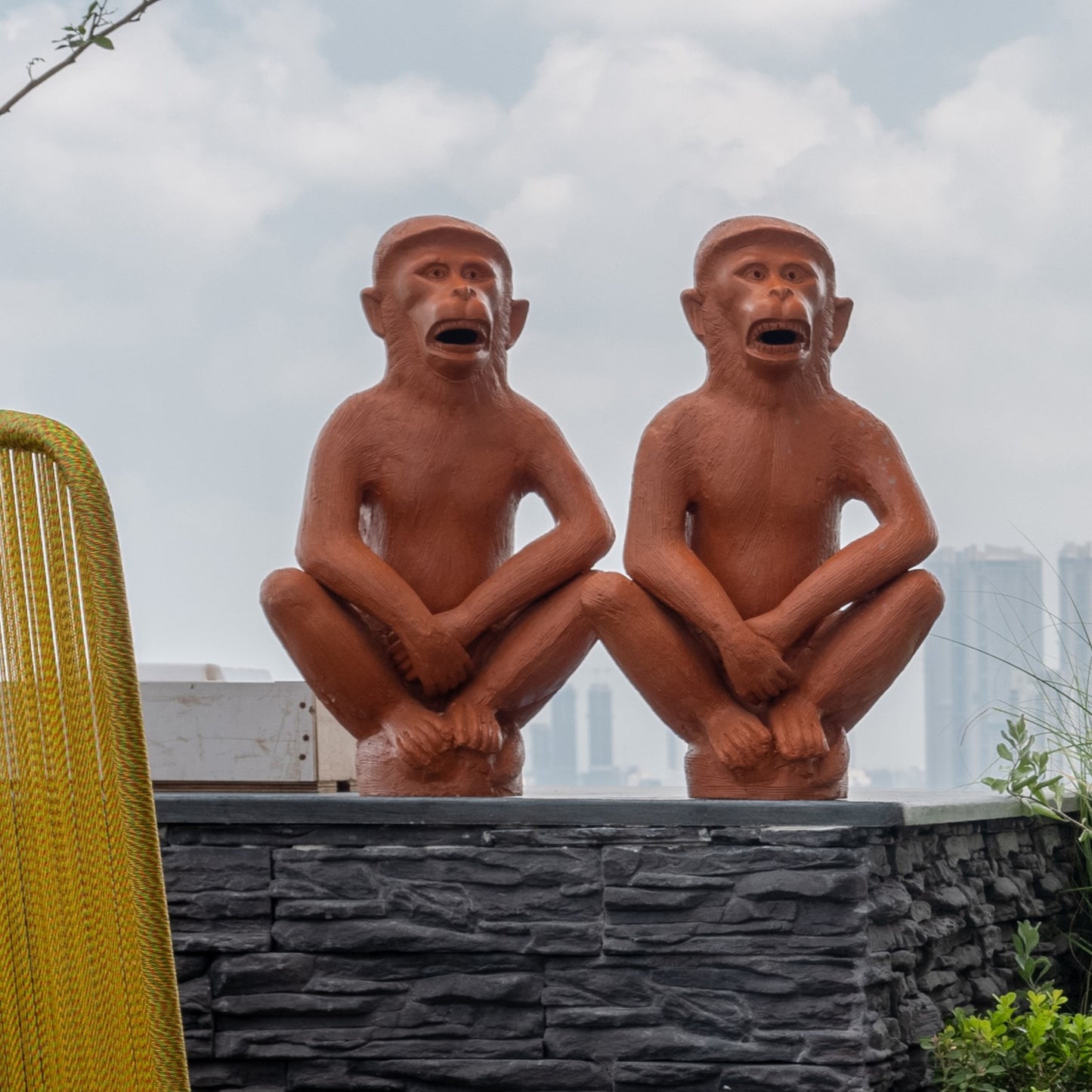 Squatted Monkey Garden Decor