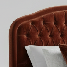 Crimson Tufted Bed