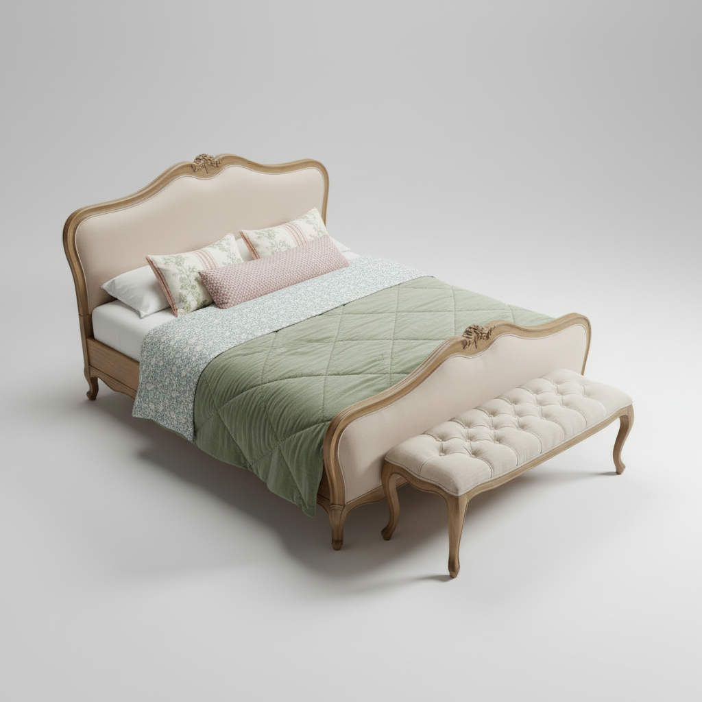 Carved Sleigh Bed