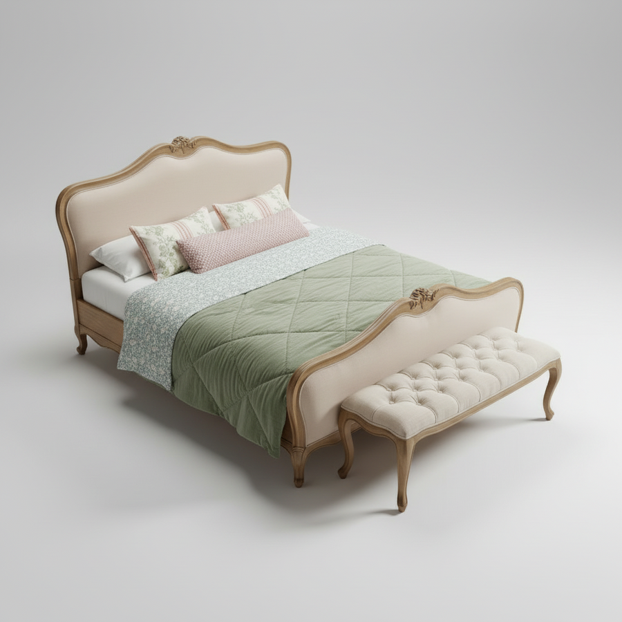 Carved Sleigh Bed
