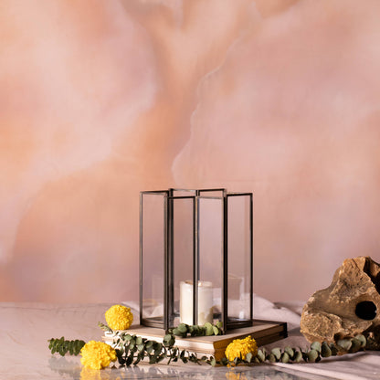 Star Candle Holder With Mirror Base