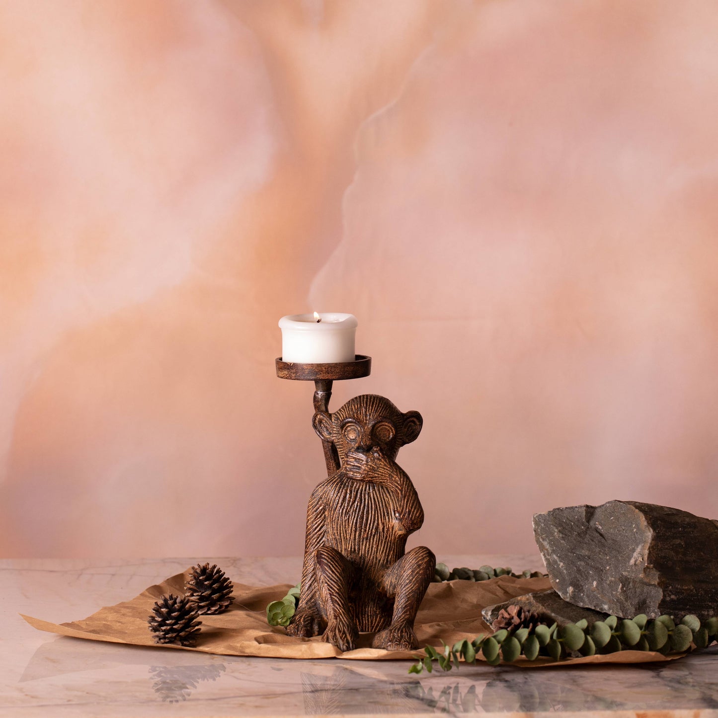 Nutty Monkey Candle Holder