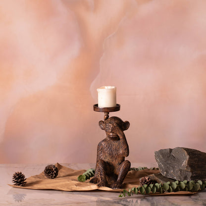 Wise Monkey Candle Holder