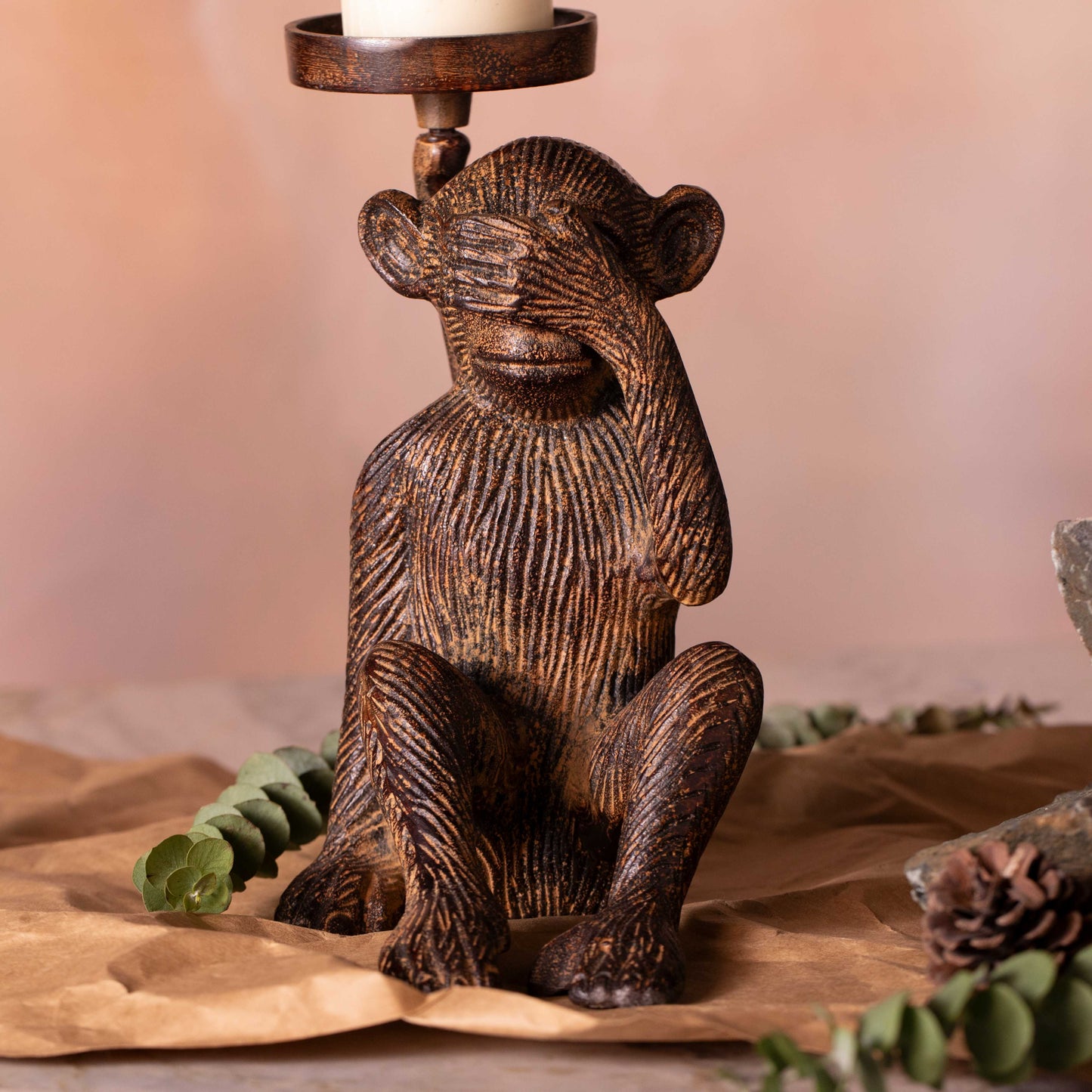 Wise Monkey Candle Holder