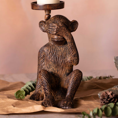 Wise Monkey Candle Holder