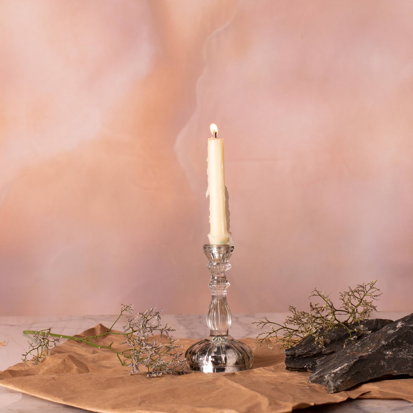 Thea Mercury Glass Candle Holder