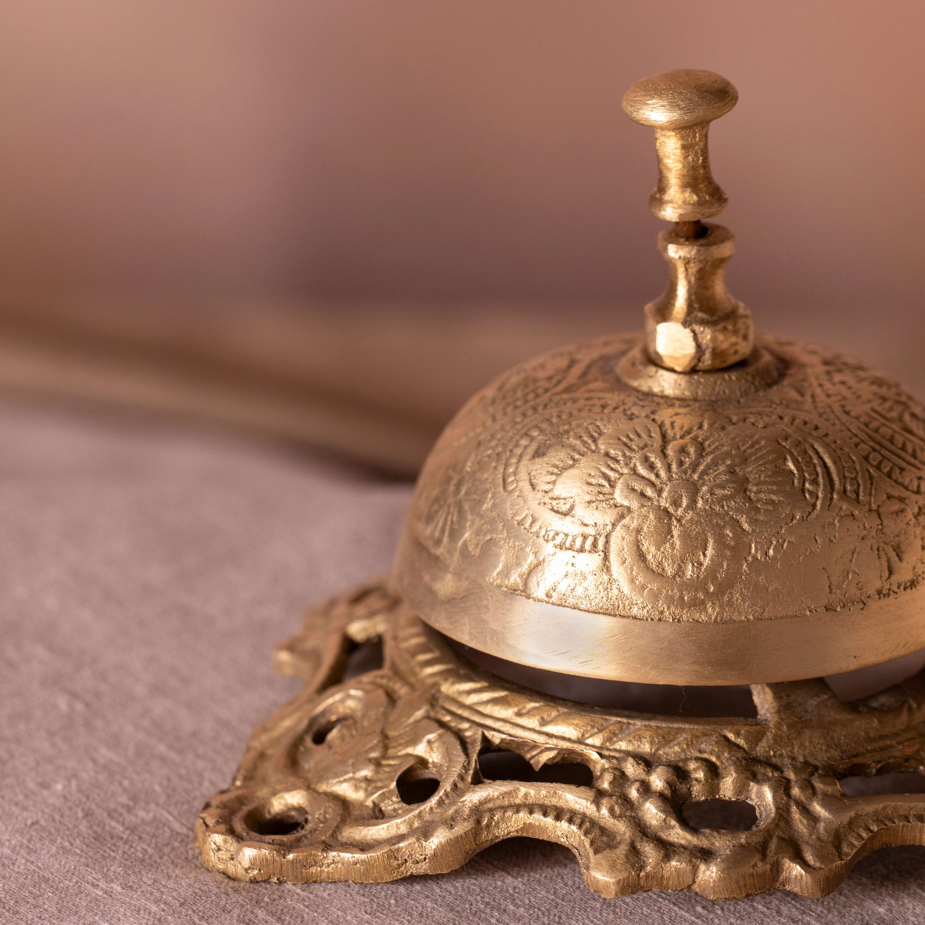 Carved Brass Table Bell – Peacock Life by Shabnam Gupta