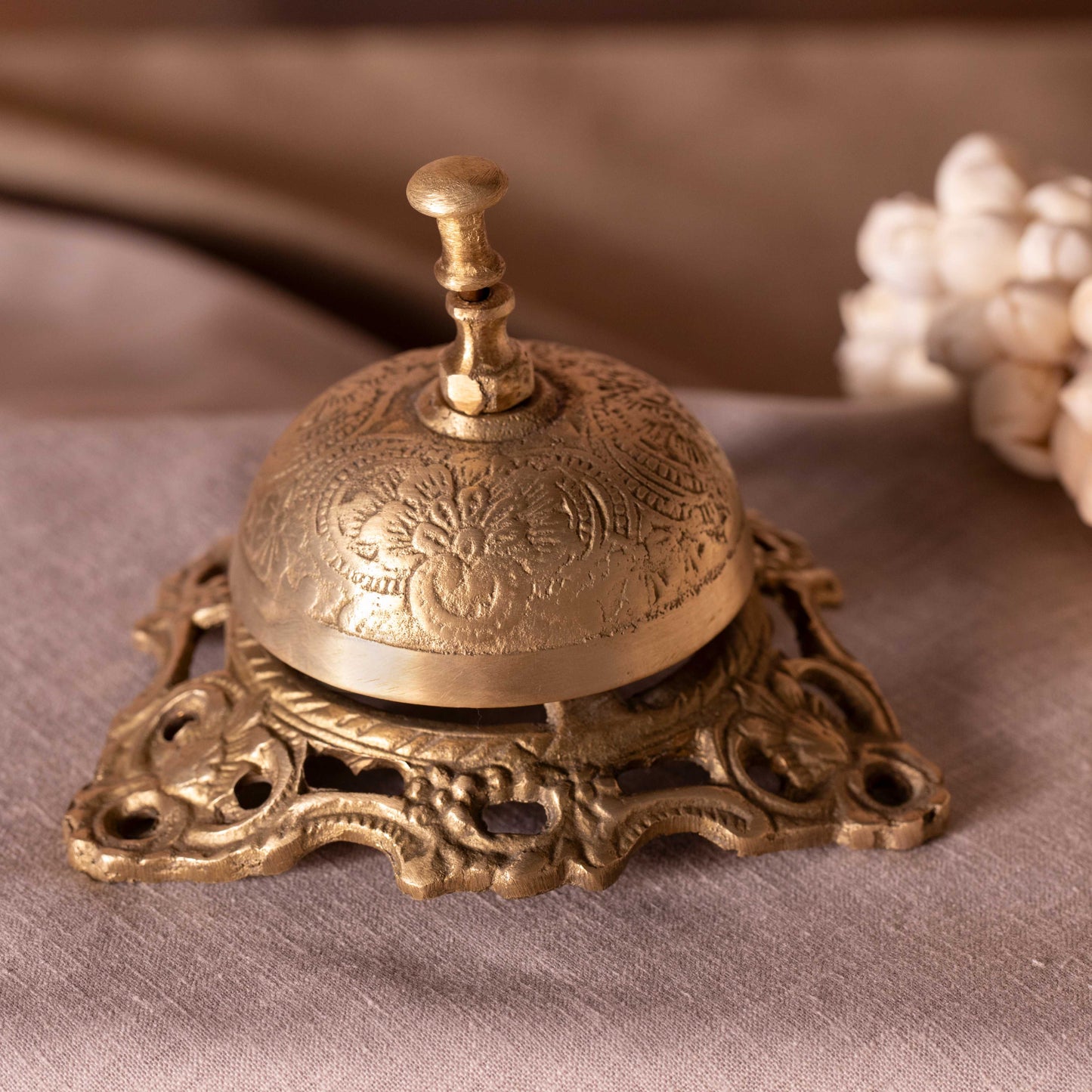 Carved Brass Table Bell