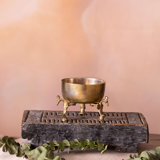 Vintage Brass Mini Urli