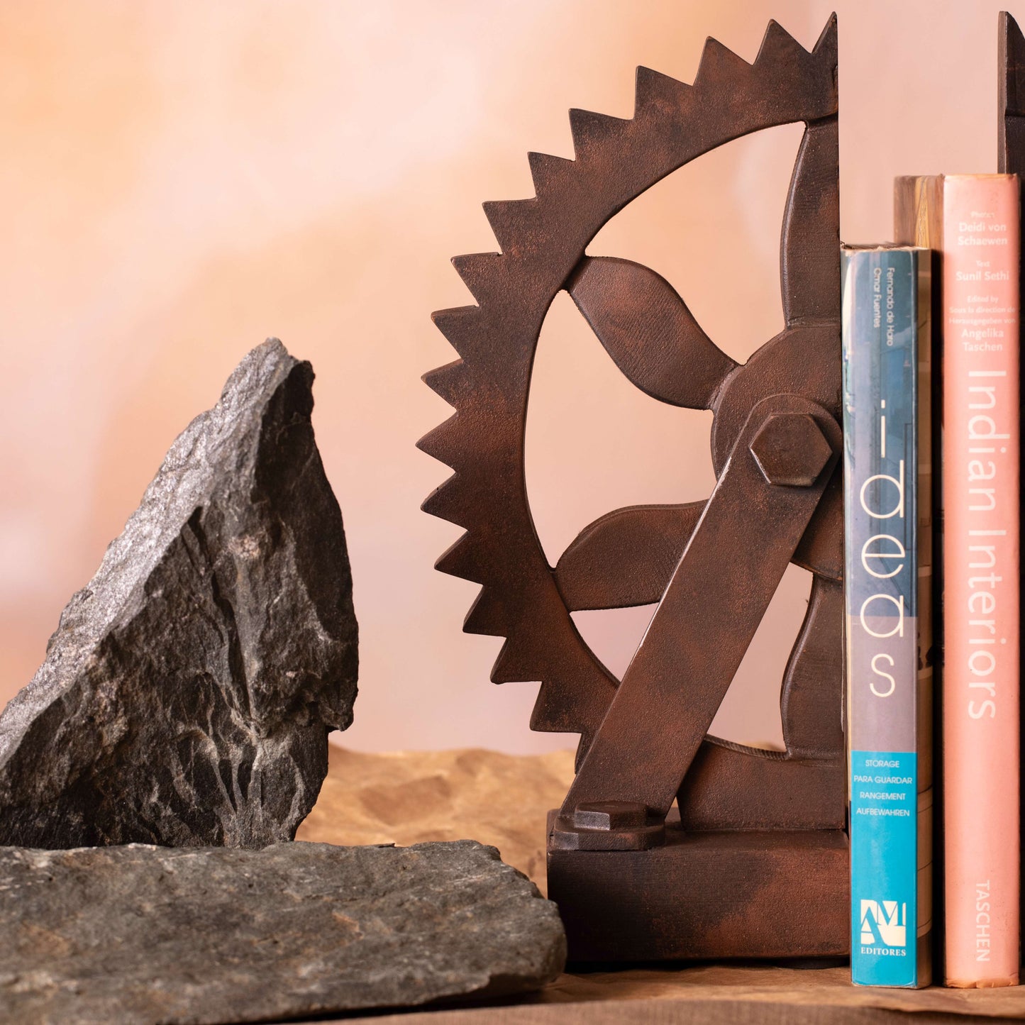 Gear Industrial Bookends