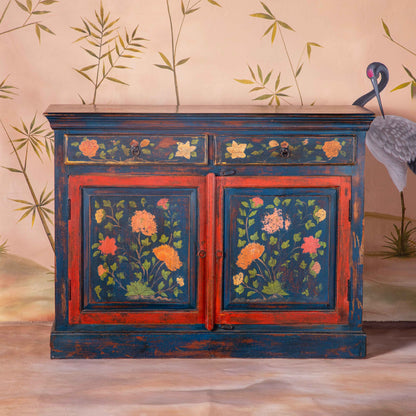 Floral Painted Mini Sideboard