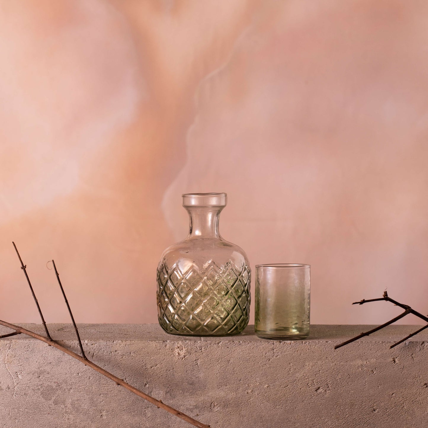 Cerulean Decanter & Glass