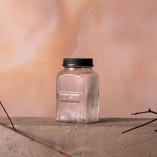 Fluted Glass Sugar Jar