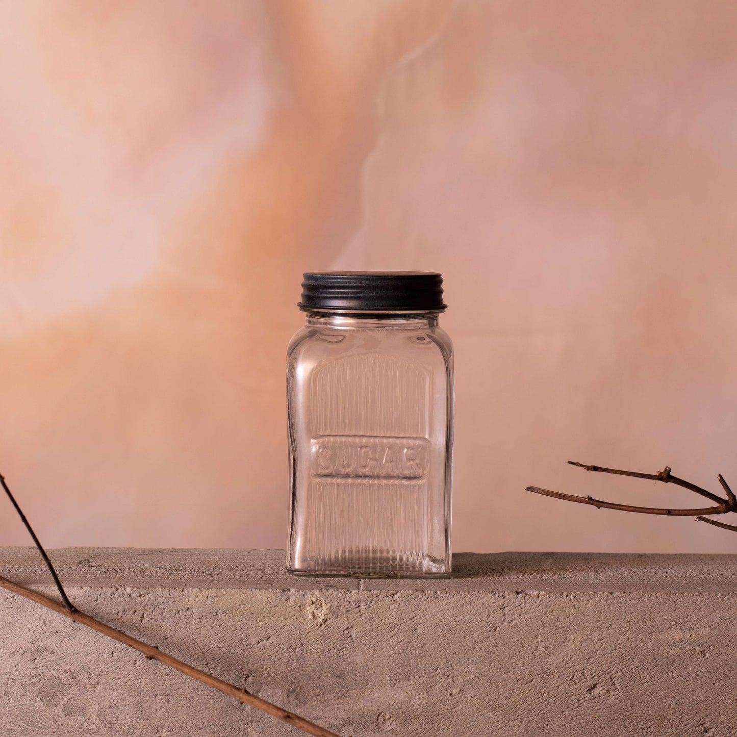 Fluted Glass Sugar Jar