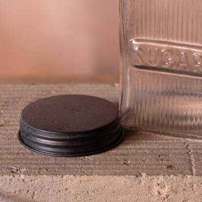 Fluted Glass Sugar Jar