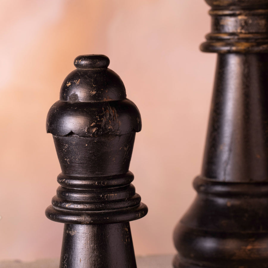 Wooden Bishop Chess Piece Decor